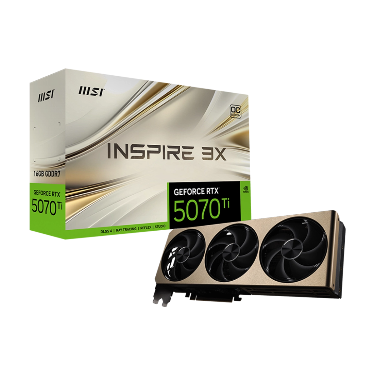 PLACA DE VIDEO MSI RTX 5070 TI INSPIRE 3X 16GB GDDR7 OC
