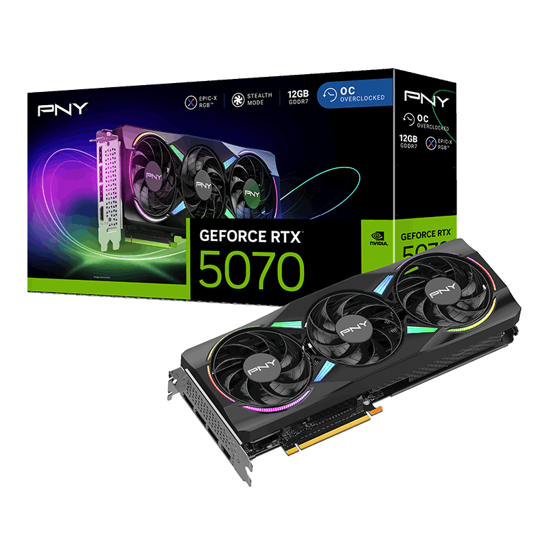 PLACA DE VIDEO PNY RTX 5070 ARGB 12GB GDDR7 OC