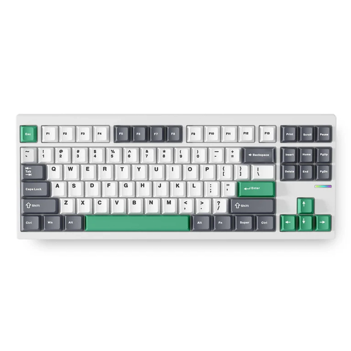 TECLADO MCHOSE GX87 LITE TKL WHITE NANO SPRAYING SWITCH MATCHA LATTE V2