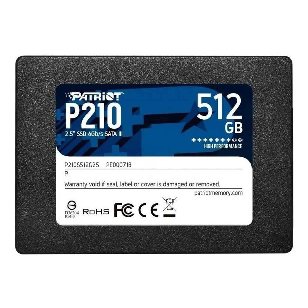 DISCO SSD PATRIOT P210 512GB SATA 3 2.5