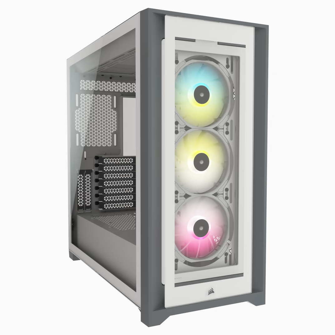 GABINETE CORSAIR 5000X ICUE RGB TG WHITE ATX