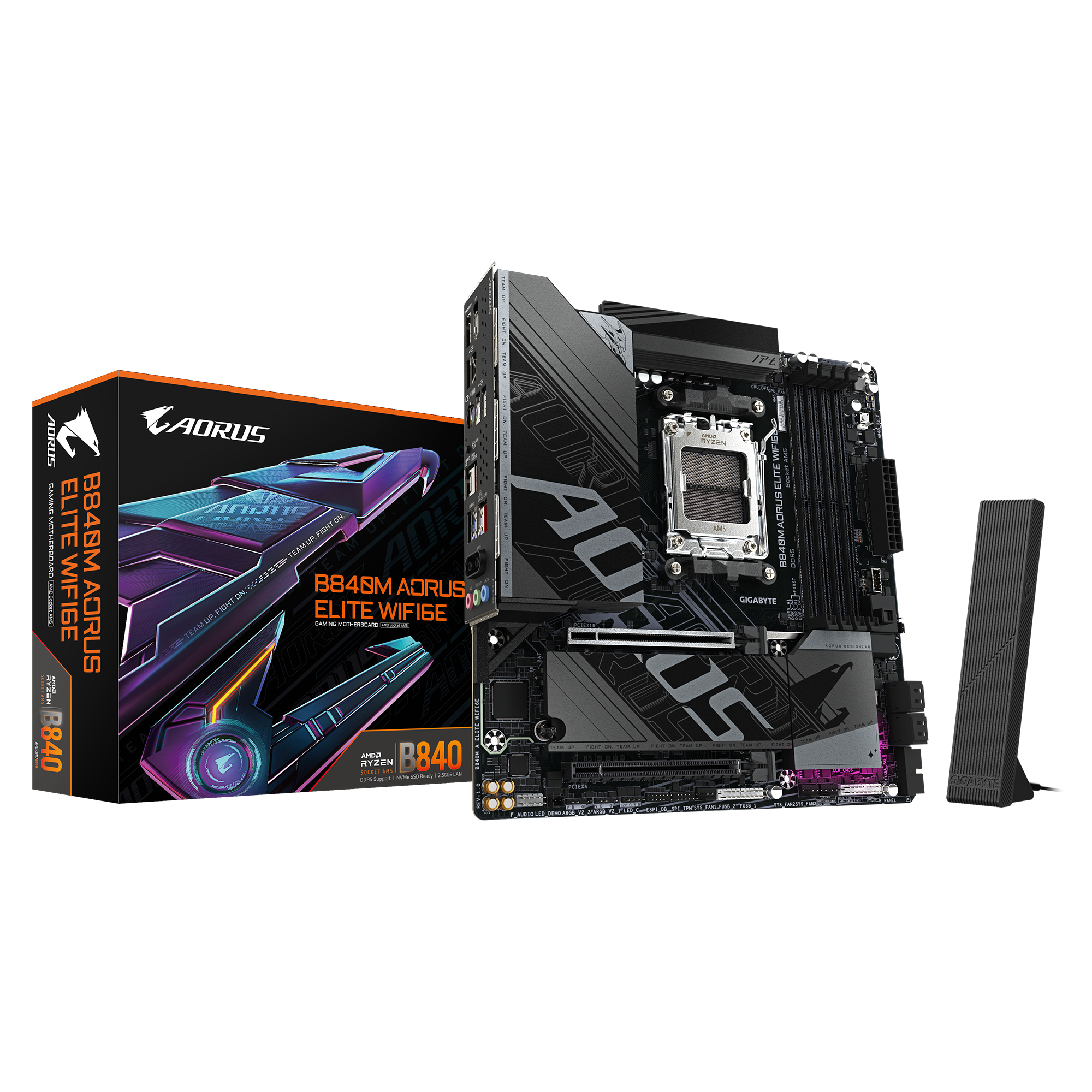 MOTHERBOARD GIGABYTE B840M AORUS ELITE WIFI6E DDR5 AM5 WIFI