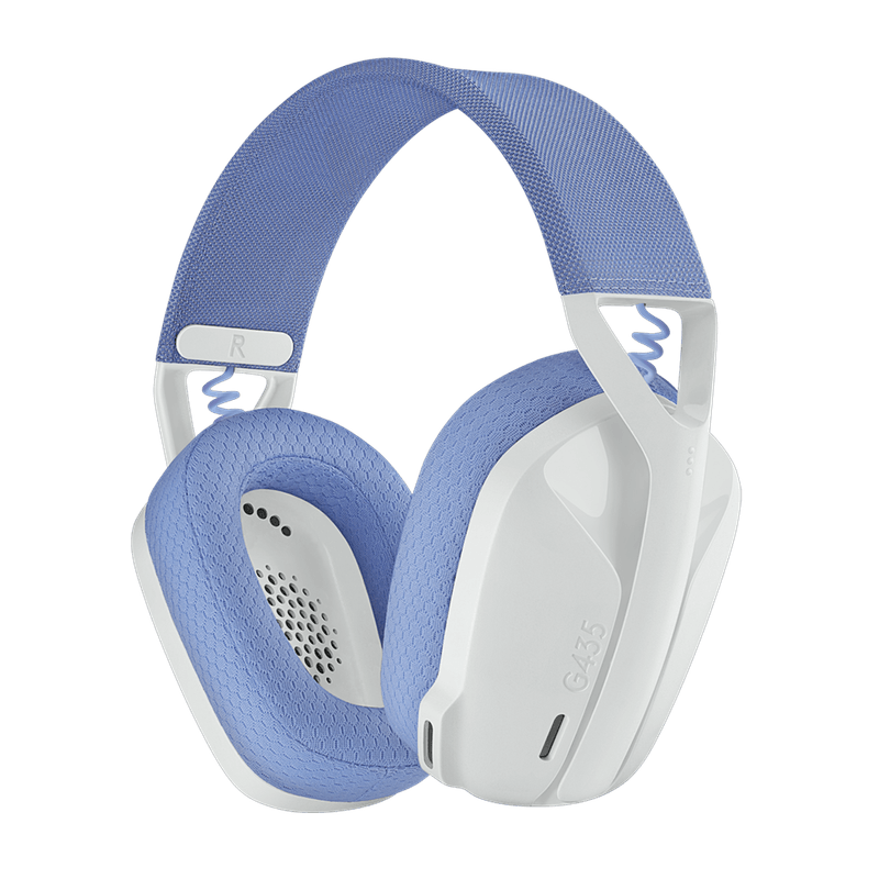AURICULARES LOGITECH G435 LIGHTSPEED WIRELESS BLANCO Y LILA (CON MIC)