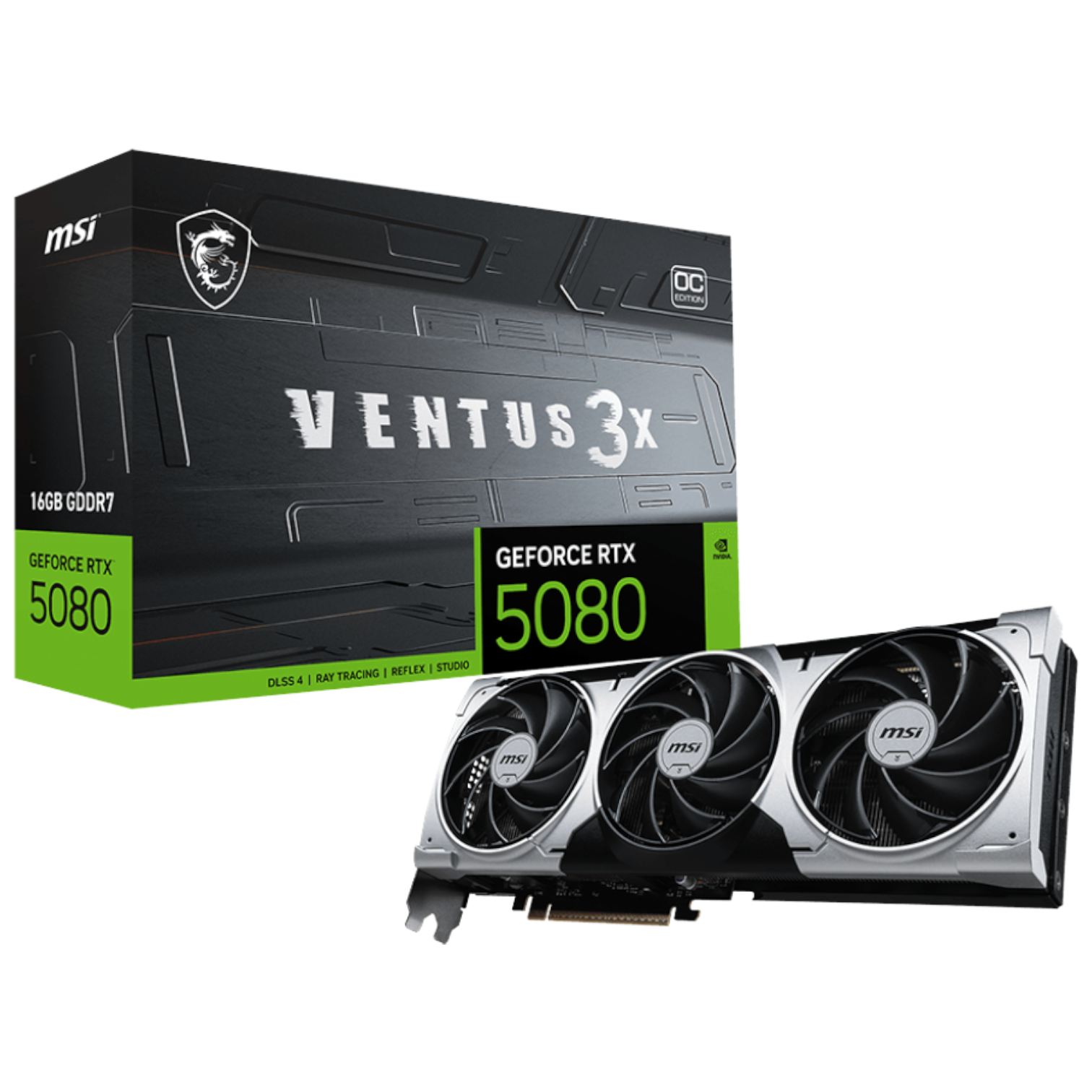 PLACA DE VIDEO MSI RTX 5080 VENTUS 3X 16GB GDDR7 OC PLUS