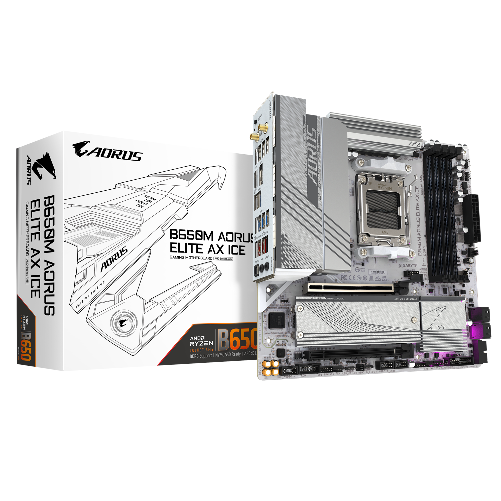 MOTHERBOARD GIGABYTE B650M AORUS ELITE AX ICE DDR5 AM5