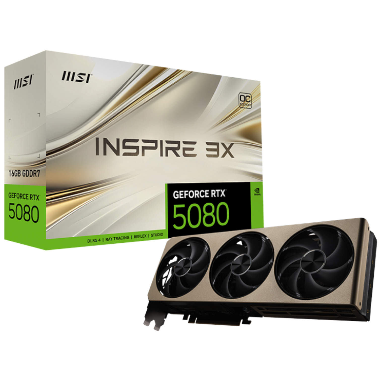 PLACA DE VIDEO MSI RTX 5080 INSPIRE 3X 16GB GDDR7 OC