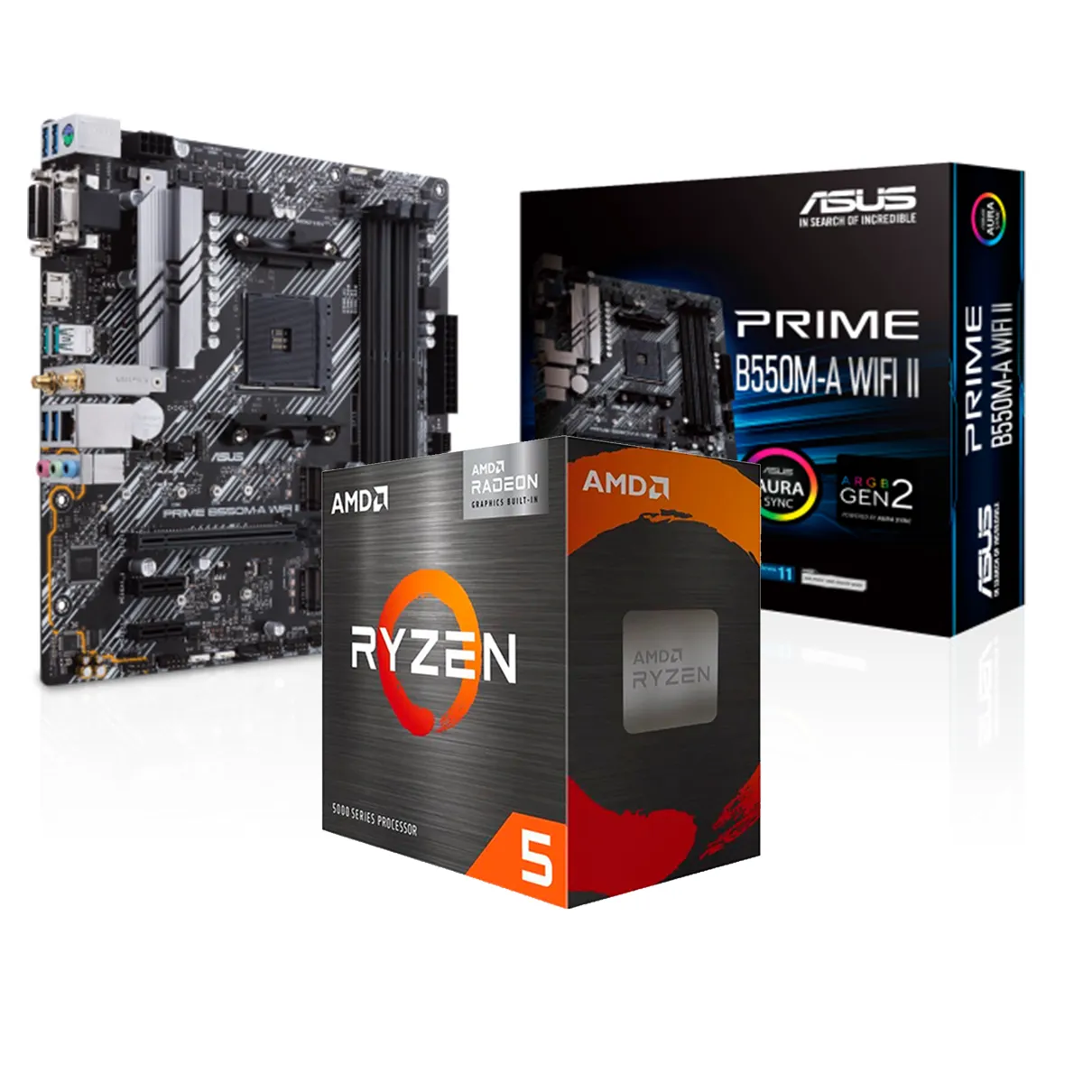 COMBO MICRO AMD RYZEN 5 5600G + MOTHER ASUS PRIME B550M-A WIFI II
