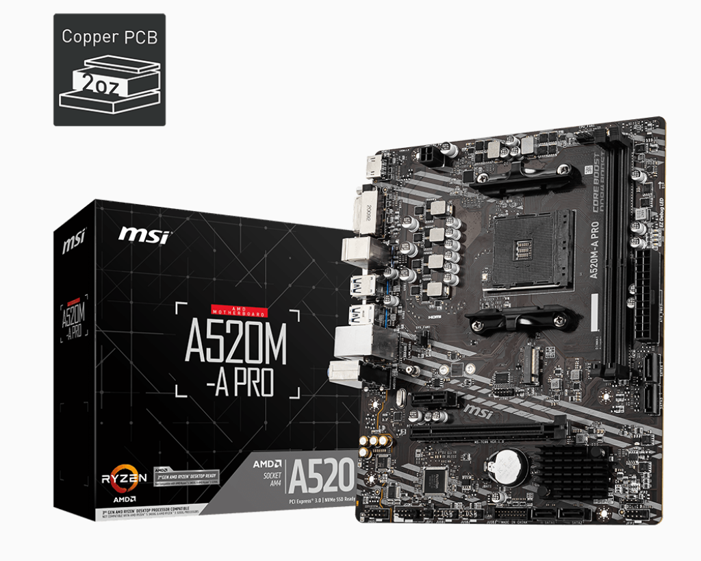 MOTHERBOARD MSI A520M-A PRO DDR4 AM4