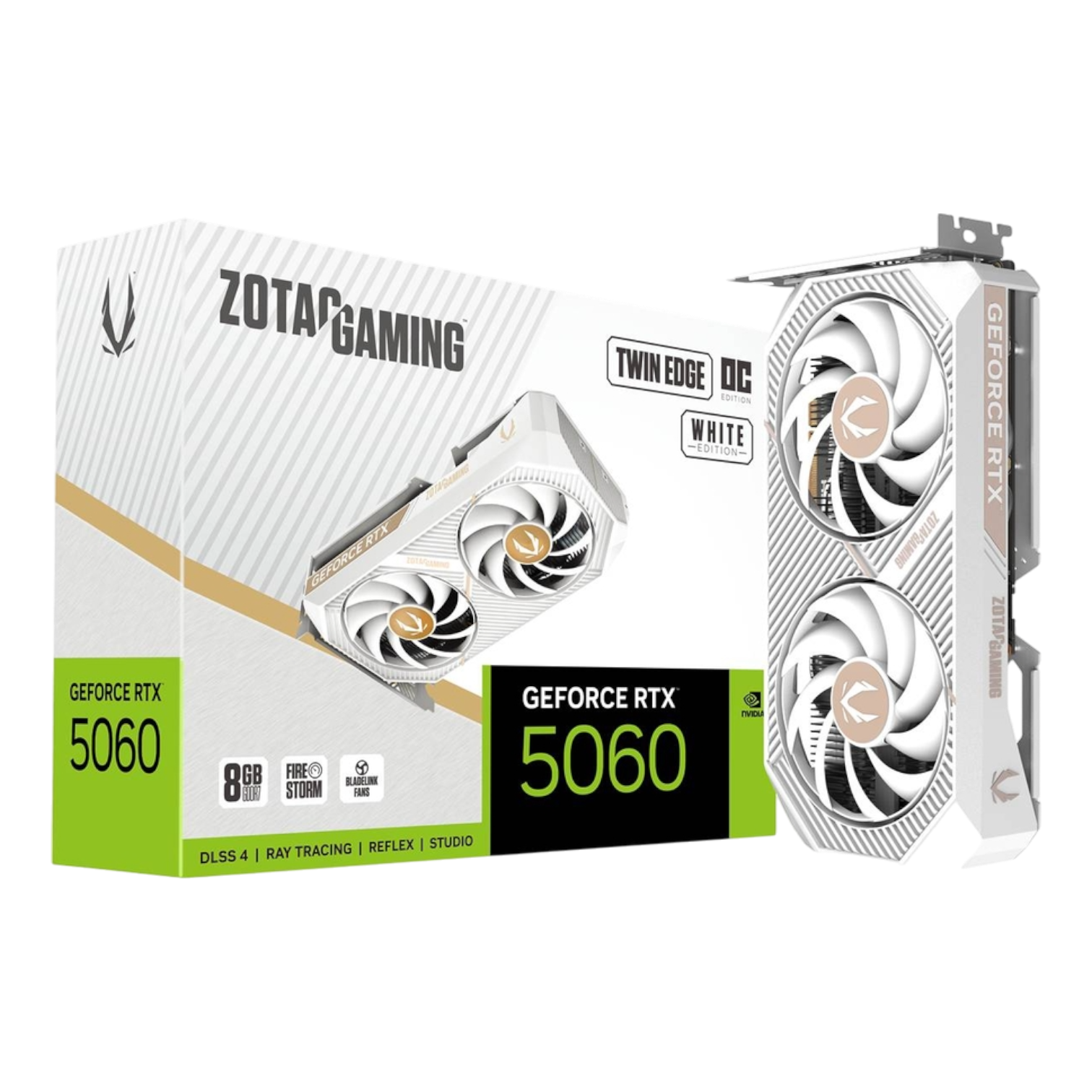 PLACA DE VIDEO ZOTAC RTX 5060 TWIN EDGE 8GB GDDR6 OC WHITE