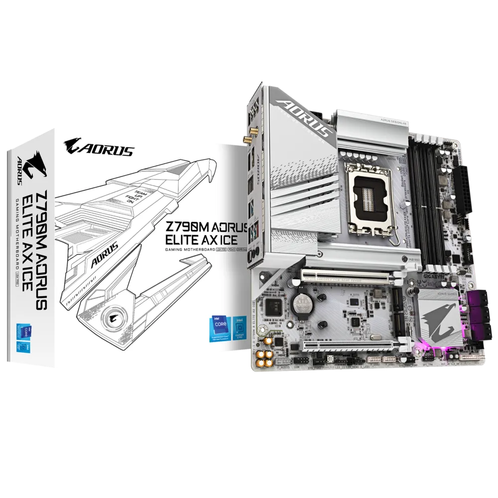 MOTHERBOARD GIGABYTE Z790M AORUS ELITE AX ICE DDR5 LGA1700