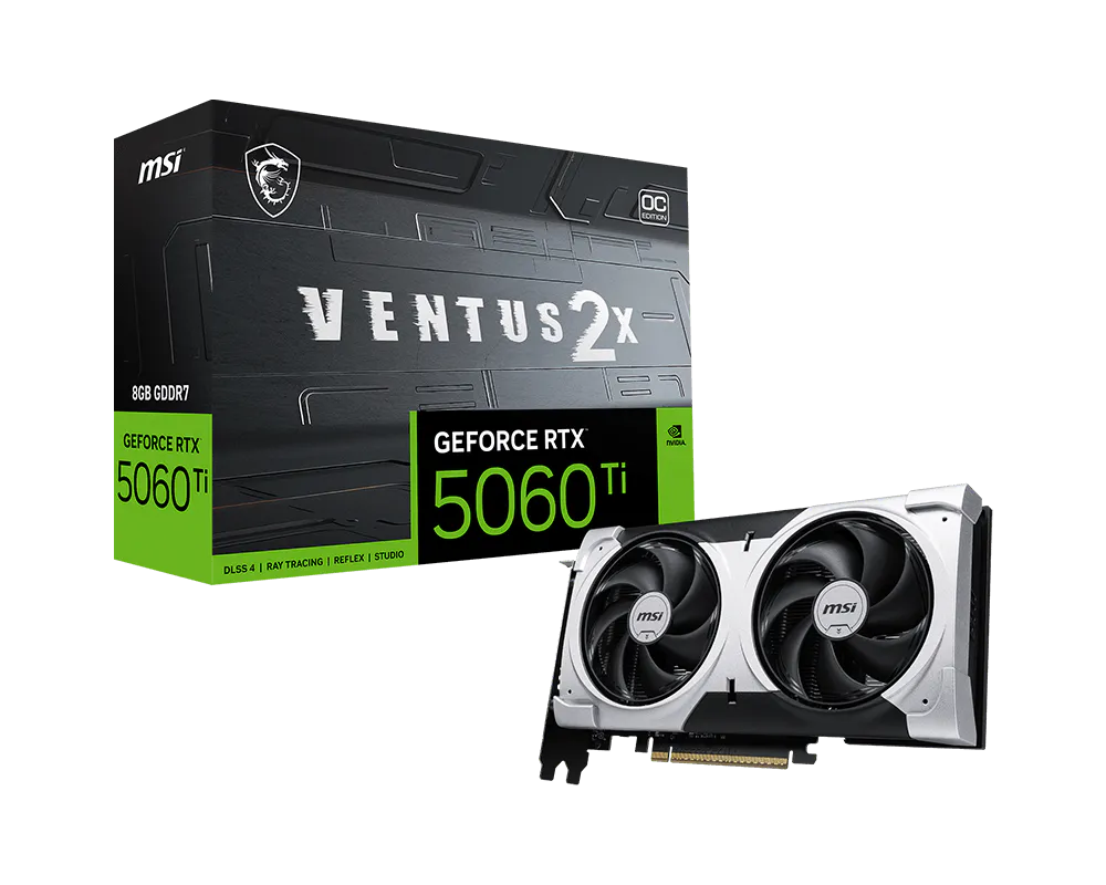 PLACA DE VIDEO MSI RTX 5060 TI VENTUS 2X 8GB GDDR7 OC PLUS