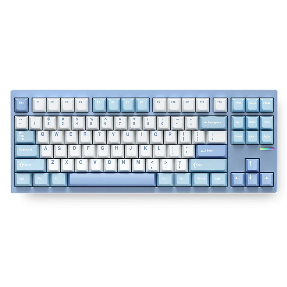 TECLADO MCHOSE GX87 LITE TKL BLUE NANO SPRAYING SWITCH MATCHA LATTE V2