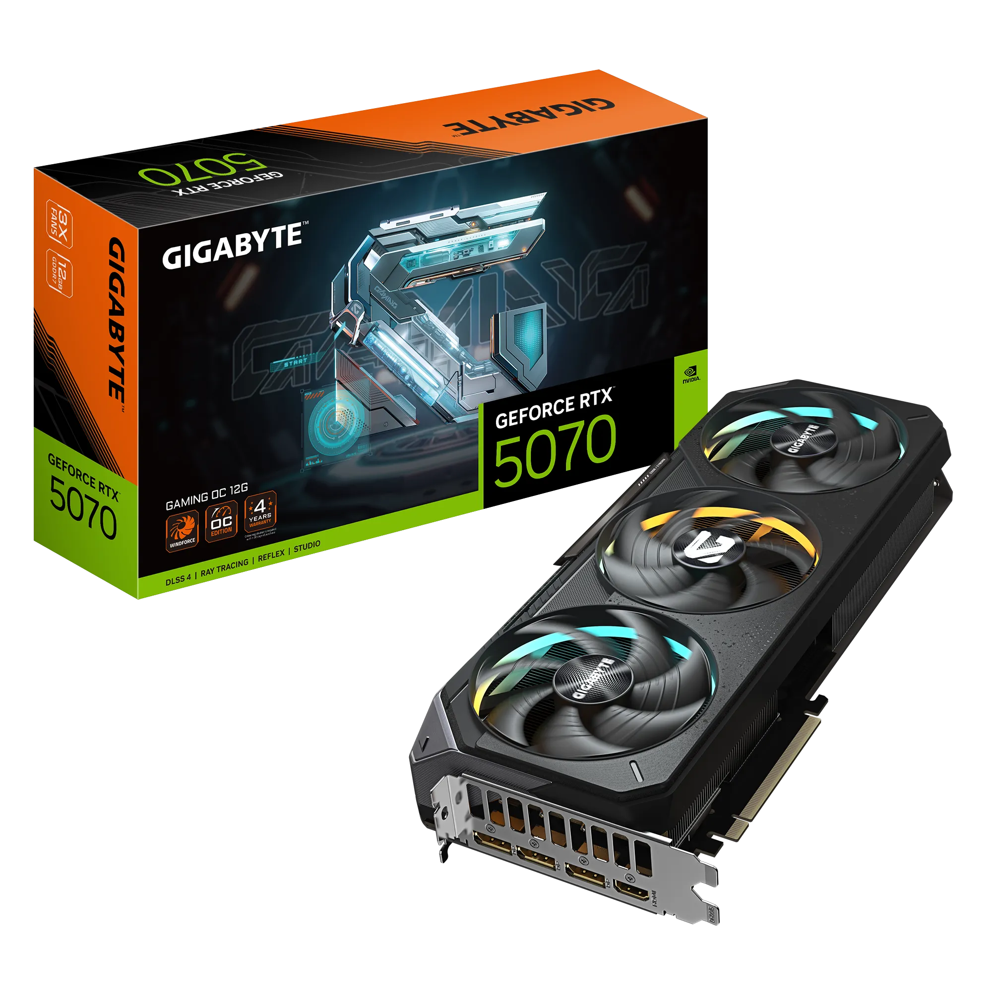 PLACA DE VIDEO GIGABYTE RTX 5070 GAMING 12 GB GDDR7 OC