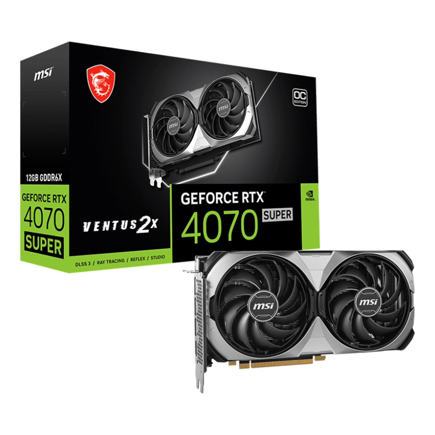PLACA DE VIDEO MSI RTX 4070 SUPER VENTUS 2X 12GB GDDR6X OC