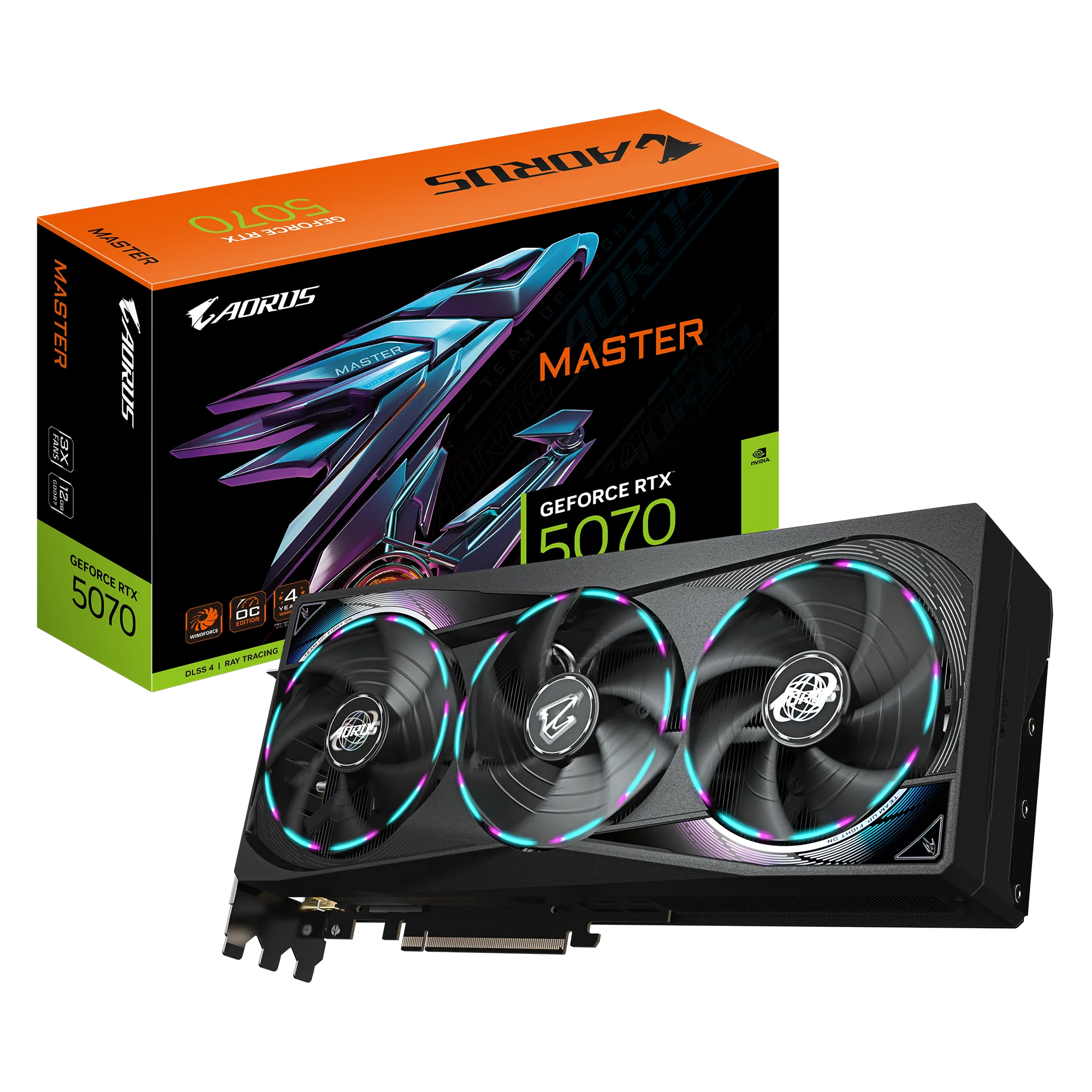 PLACA DE VIDEO GIGABYTE RTX 5070 AORUS MASTER 12GB GDDR7