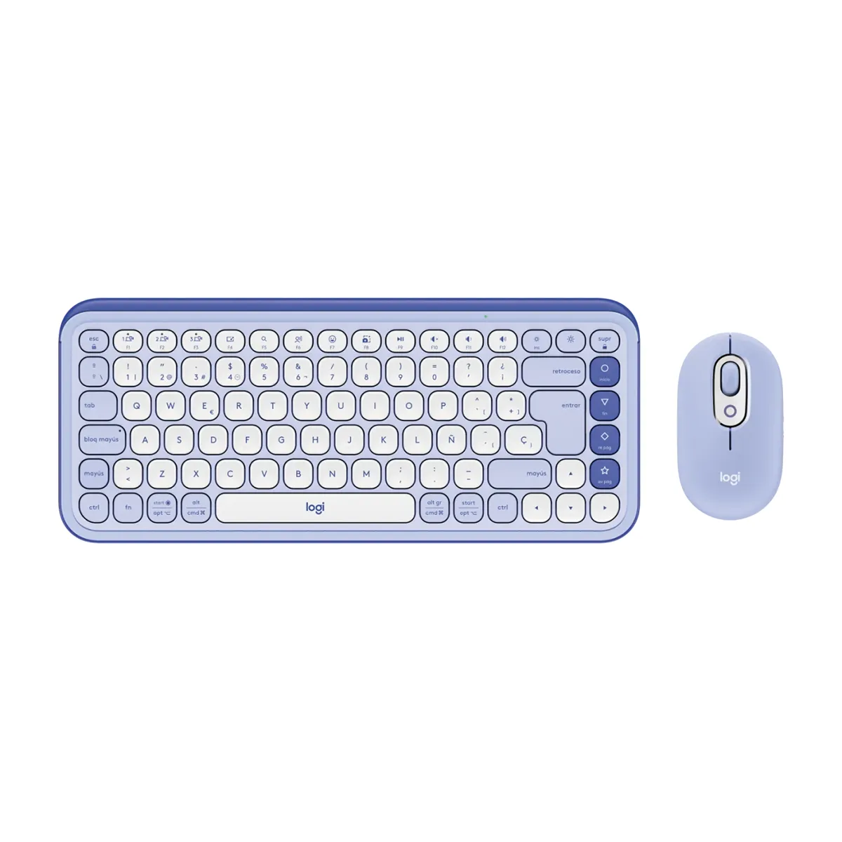 COMBO TECLADO Y MOUSE LOGITECH POP ICON LILA Y BLANCO