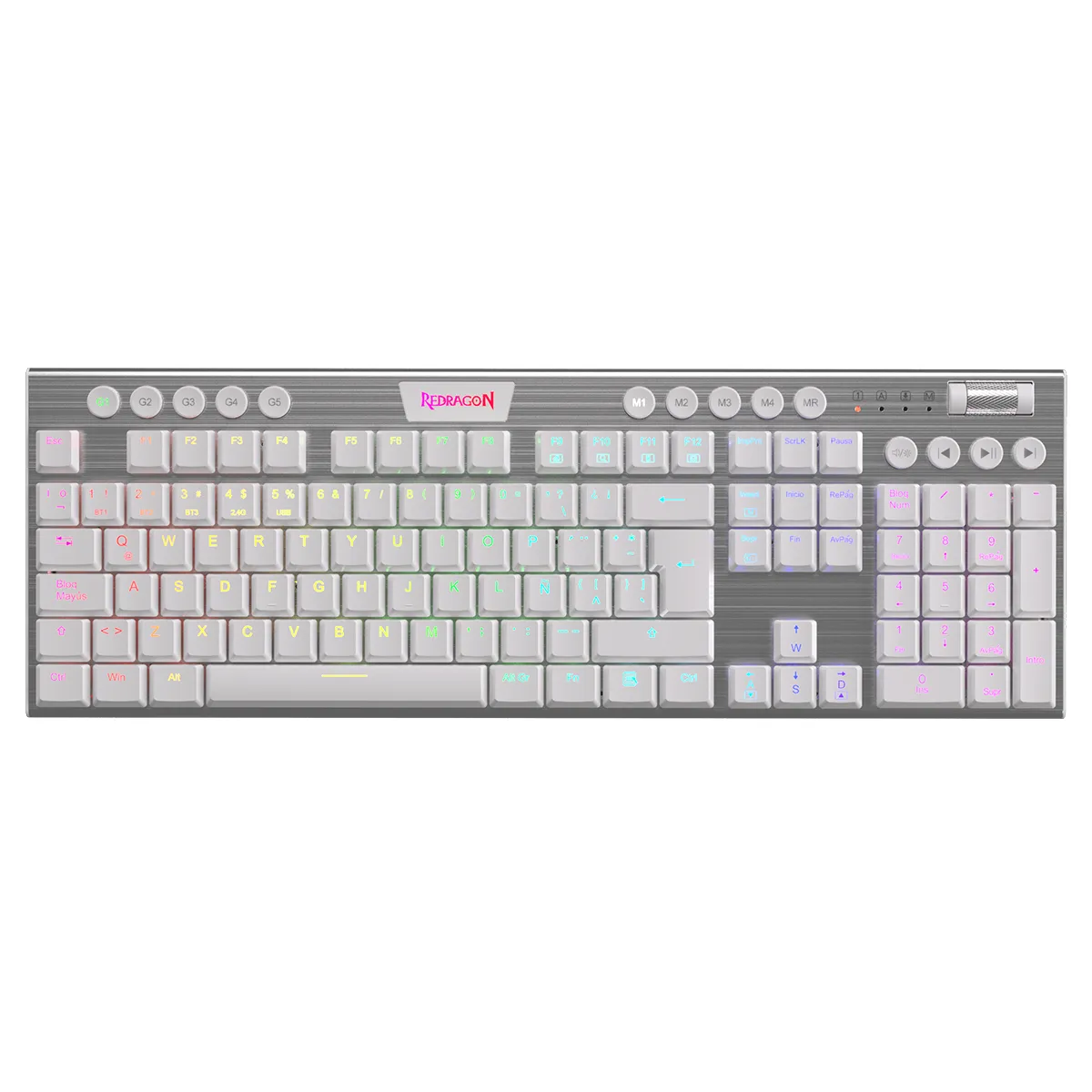 TECLADO REDRAGON HORUS K619 WHITE RED SWITCH WIRED