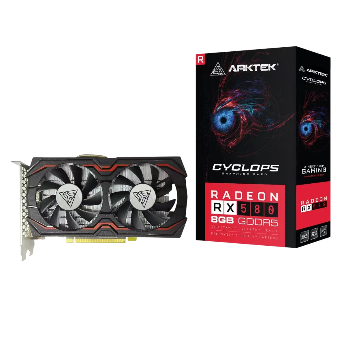 PLACA DE VIDEO ARKTEK RX 580 CYCLOPS 8GB GDDR5