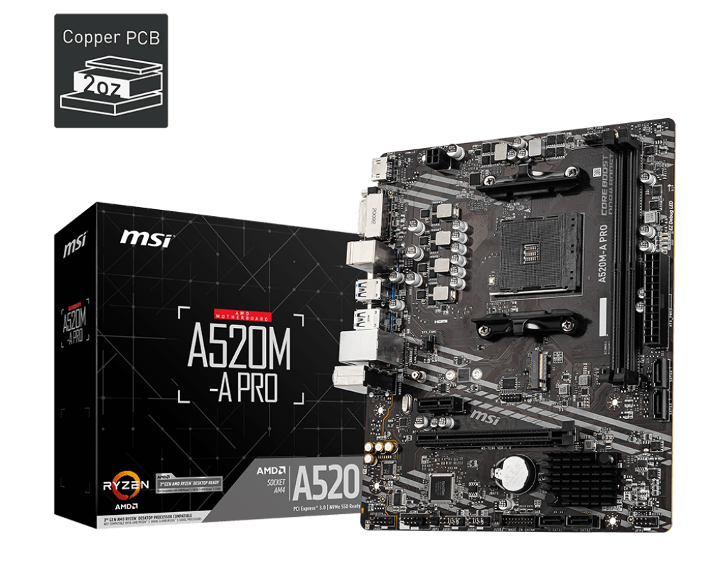 MOTHERBOARD MSI A520M-A PRO DDR4 AM4