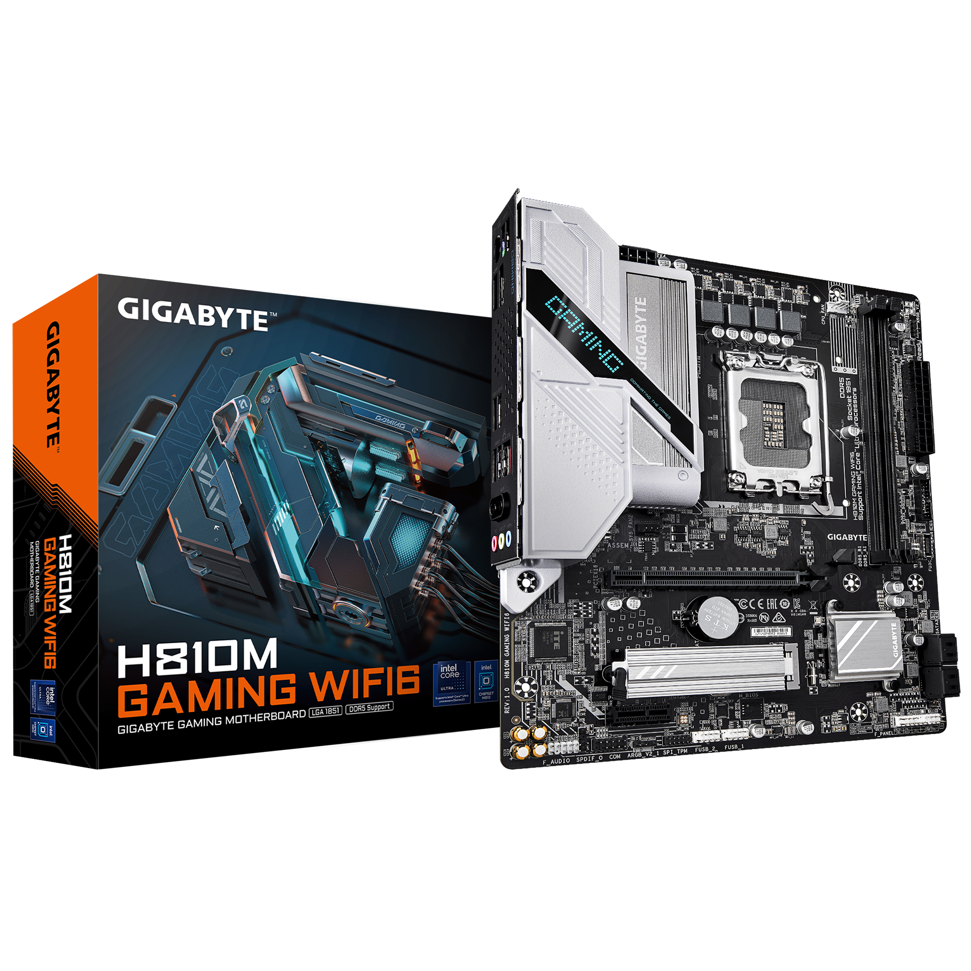 MOTHERBOARD GIGABYTE H810M GAMING WIFI6E DDR5 LGA1851 WIFI