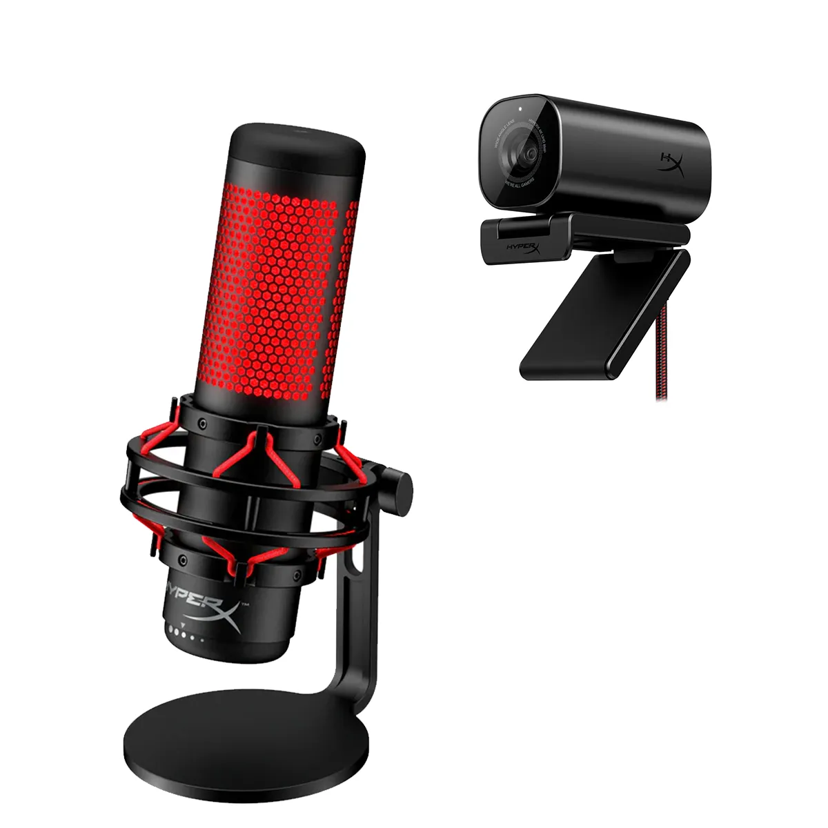 COMBO STREAMER - WEBCAM HYPERX VISION S + MICROFONO HYPERX QUADCAST S
