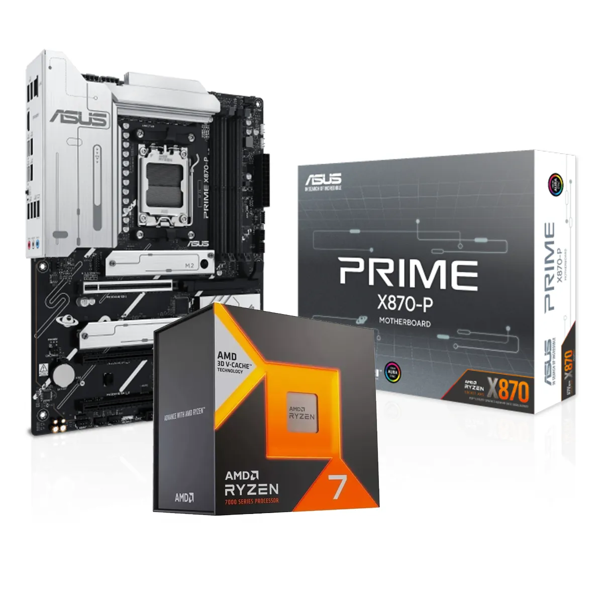 COMBO MICRO AMD RYZEN 7 7800X3D Y MOTHER ASUS PRIME X870-P AM5 WIFI