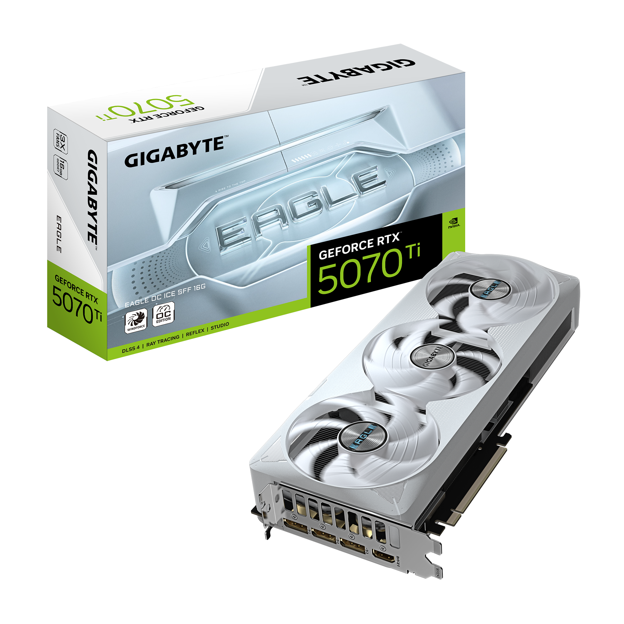 PLACA DE VIDEO GIGABYTE RTX 5070 TI EAGLE ICE 16GB GDDR7 OC SFF